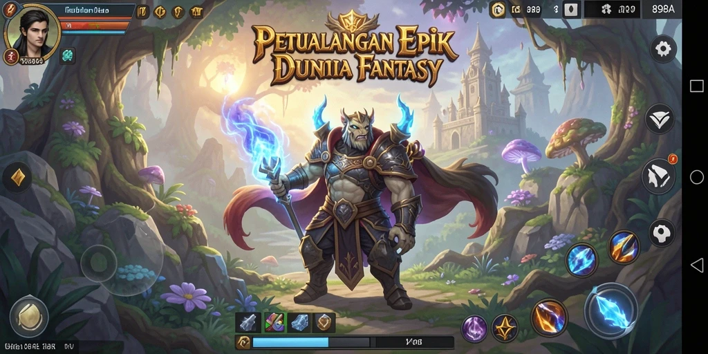 Tampilan gameplay yang menampilkan petualangan seru di dunia fantastis.