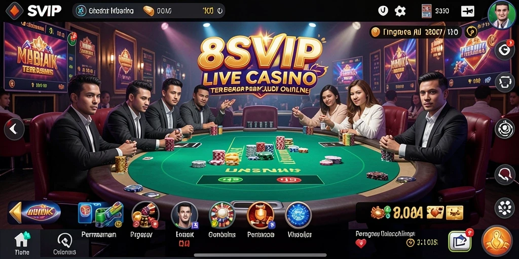 Screenshot utama 8SVIP menampilkan gameplay Live Casino yang menarik.