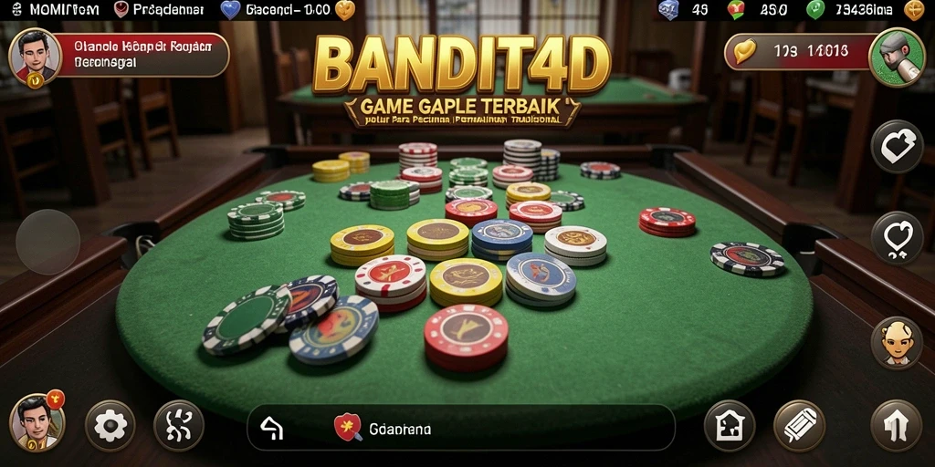Tangkapan layar utama <strong>BANDIT4D</strong> menampilkan gameplay Gaple yang seru.