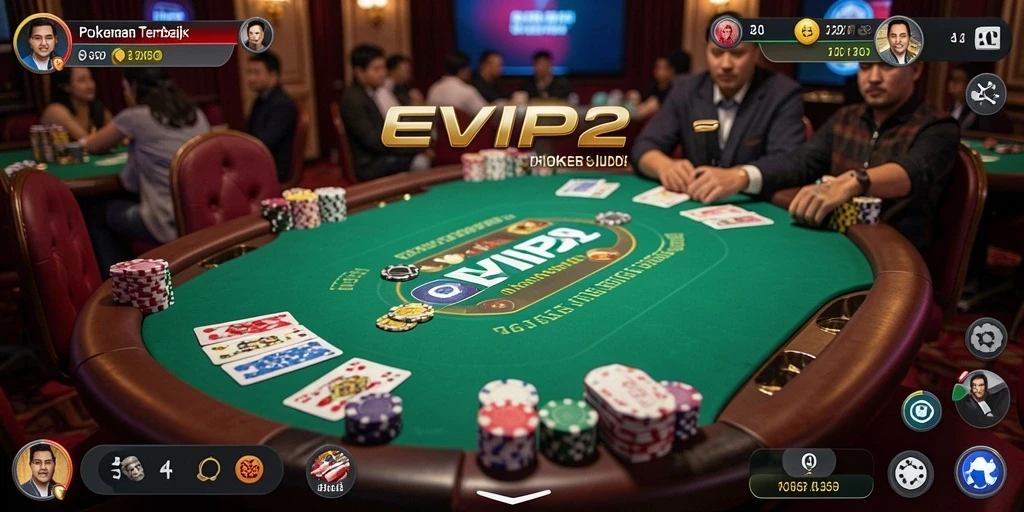 Tampilan gameplay Poker yang seru dan mendebarkan di EVIP2.