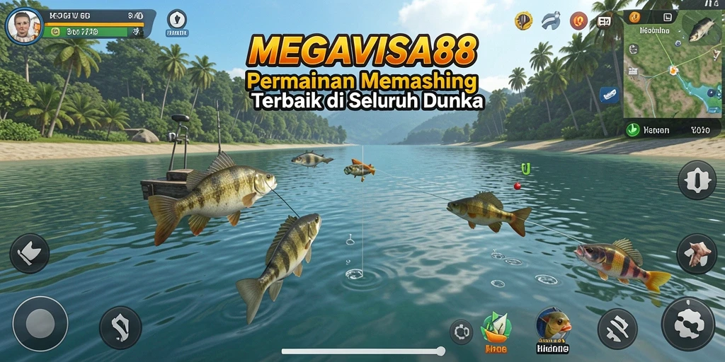 Gameplay seru dalam MEGAVISA88 saat menangkap ikan besar.