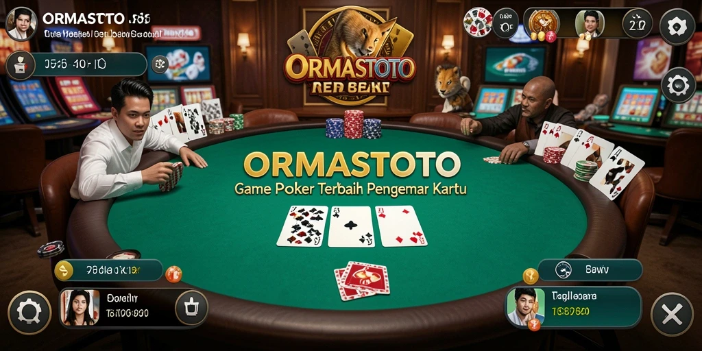Screenshot gameplay ORMASTOTO yang menampilkan keseruan bermain Poker.