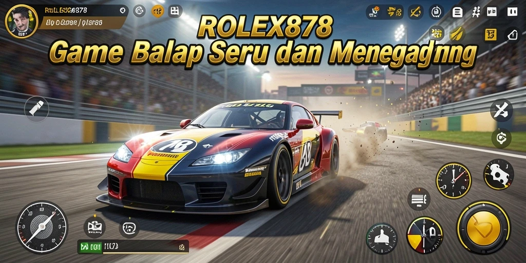 Tangkapan layar menunjukkan aksi balap seru di ROLEX878.