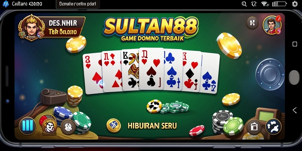 Screenshot gameplay SULTAN88 menampilkan pertandingan domino yang seru.