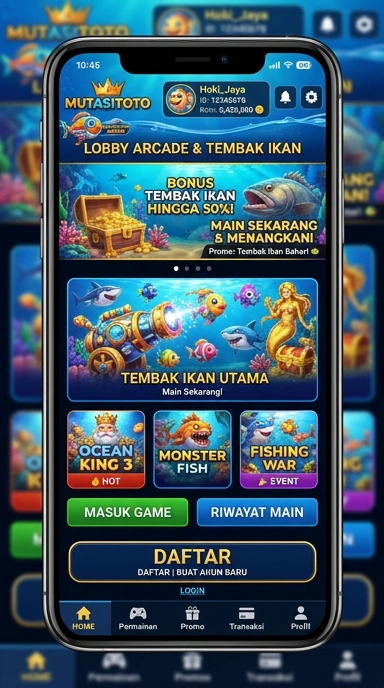 Tampilan utama aplikasi mutasitoto dengan berbagai pilihan aplikasi.